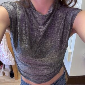 Georgie Gray High Neck Sparkle Top